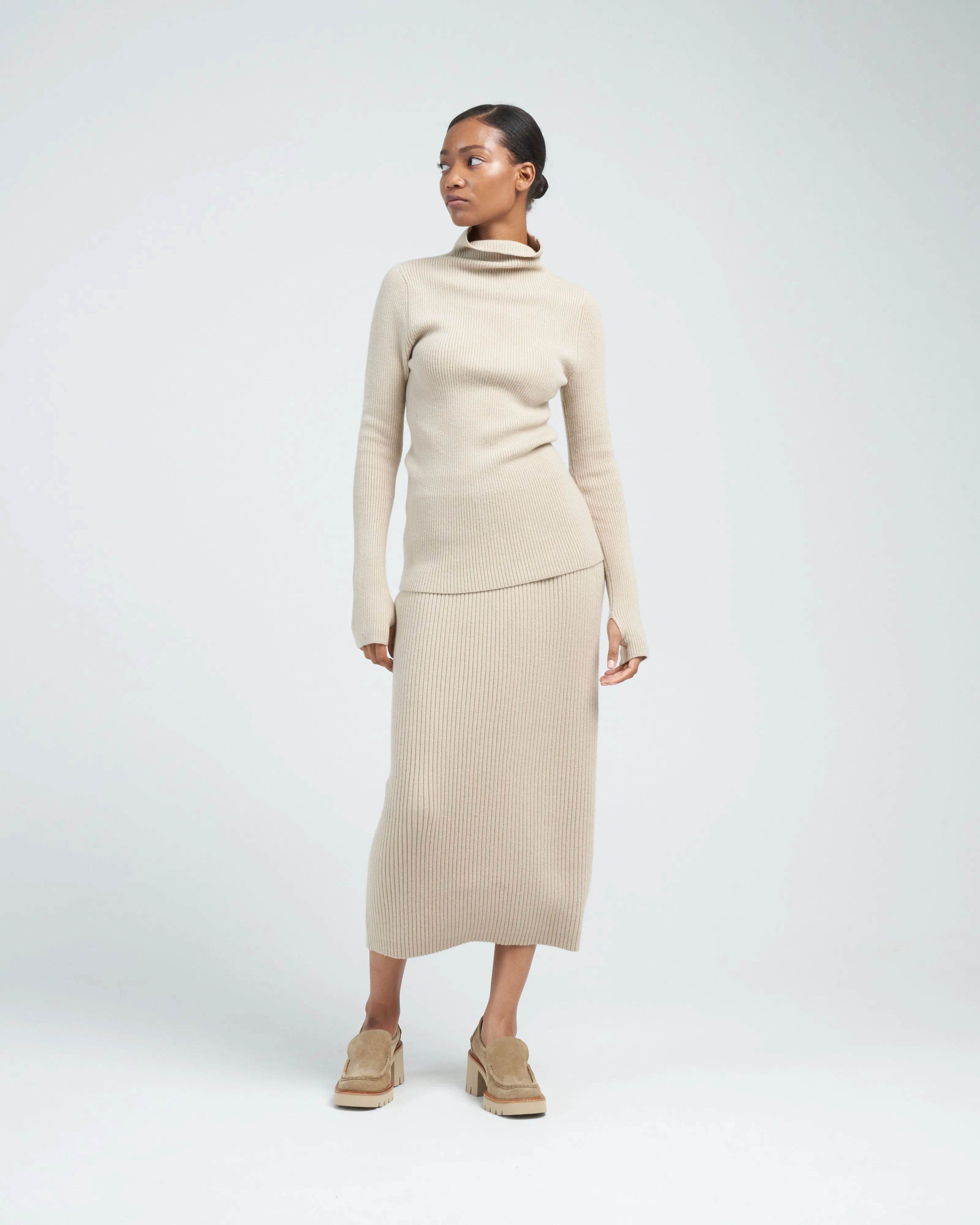 rib tube skirt - antique