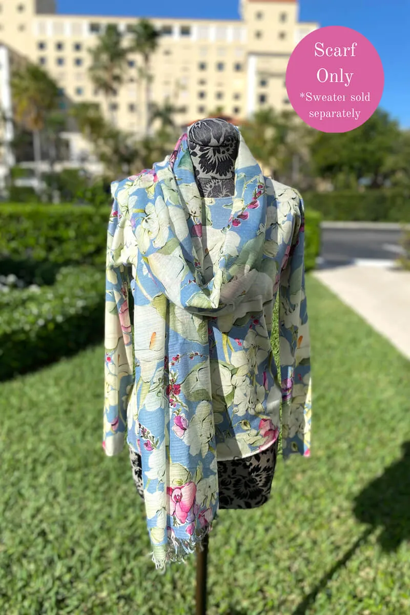 Richard Grand Floral Cashmere Scarf