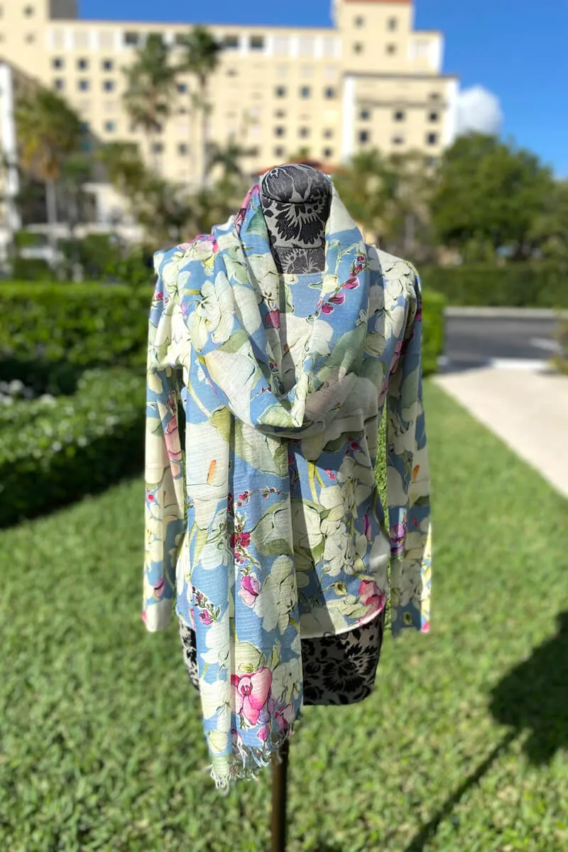 Richard Grand Floral Cashmere Scarf