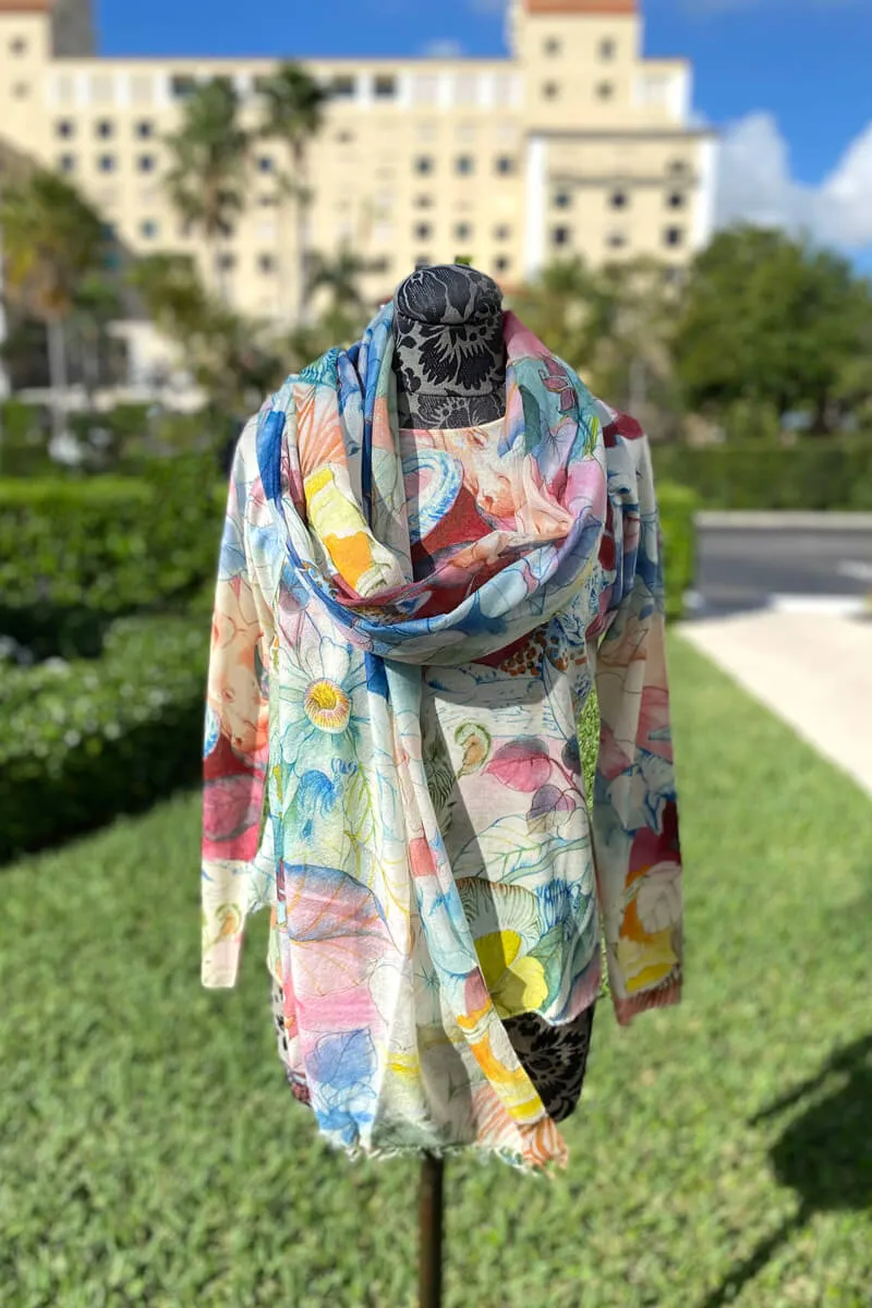 Richard Grand Jungle Print Cashmere Scarf