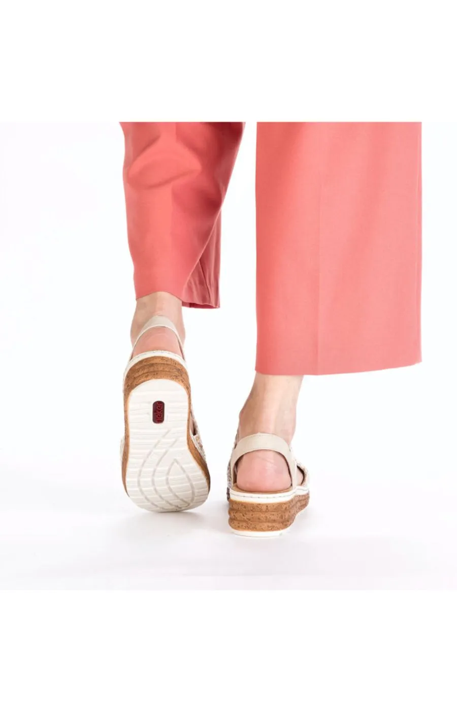 Rieker Woven Sandal in Beige