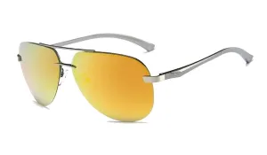 Rimless Orange Aviator Sunglasses for Men - Classy  Stylish Eyewear