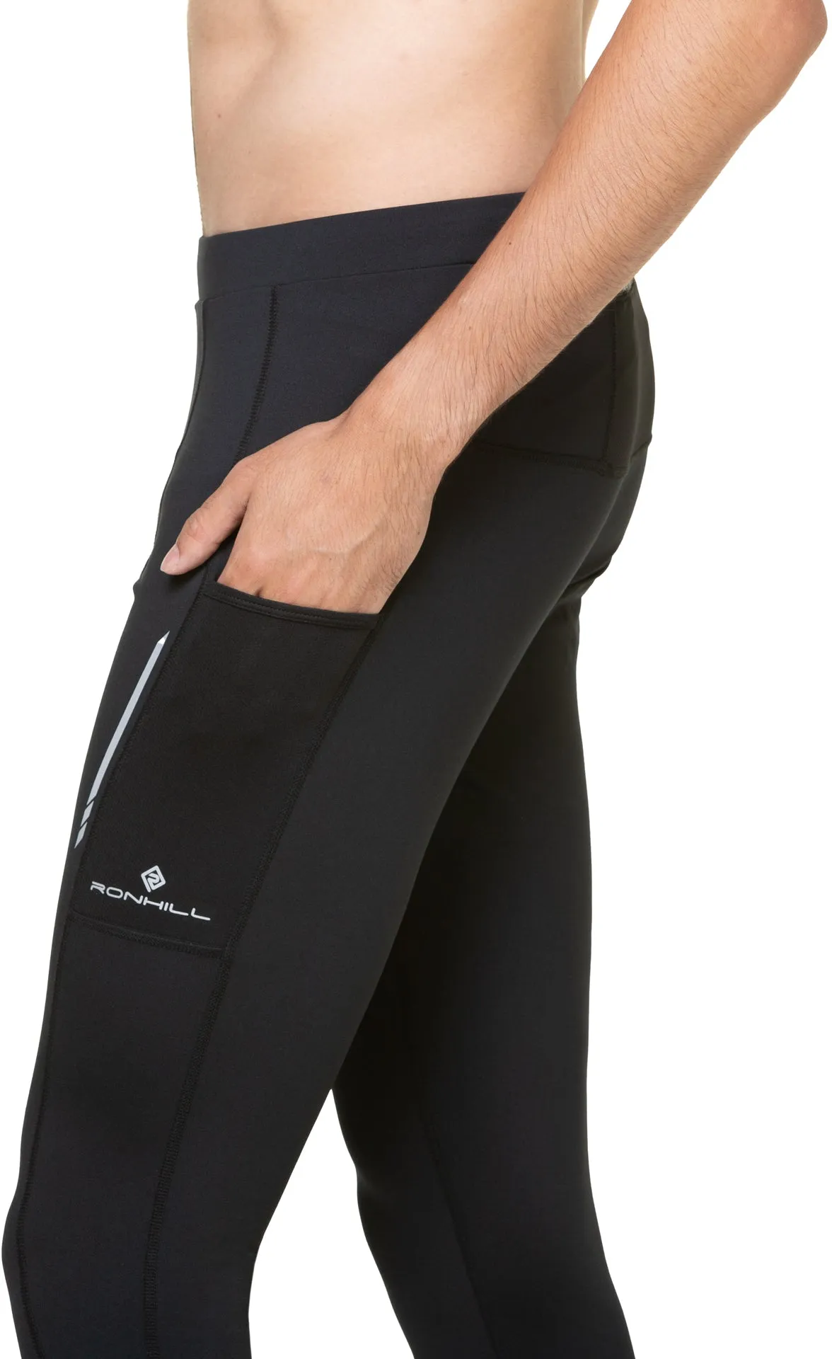 Ronhill Tech Reflect Mens Long Running Tights - Black