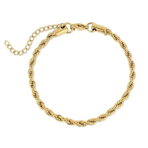 Rope Chain Bracelet / Anklet - Gold, Silver, Black: Gold / 6 2" / 2mm