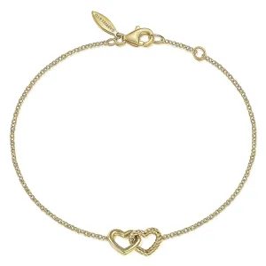 Rope Entwined Hearts Chain Bracelet