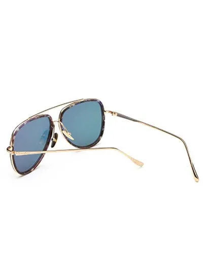 Rose Red Unique Fleck Pilot Sunglasses
