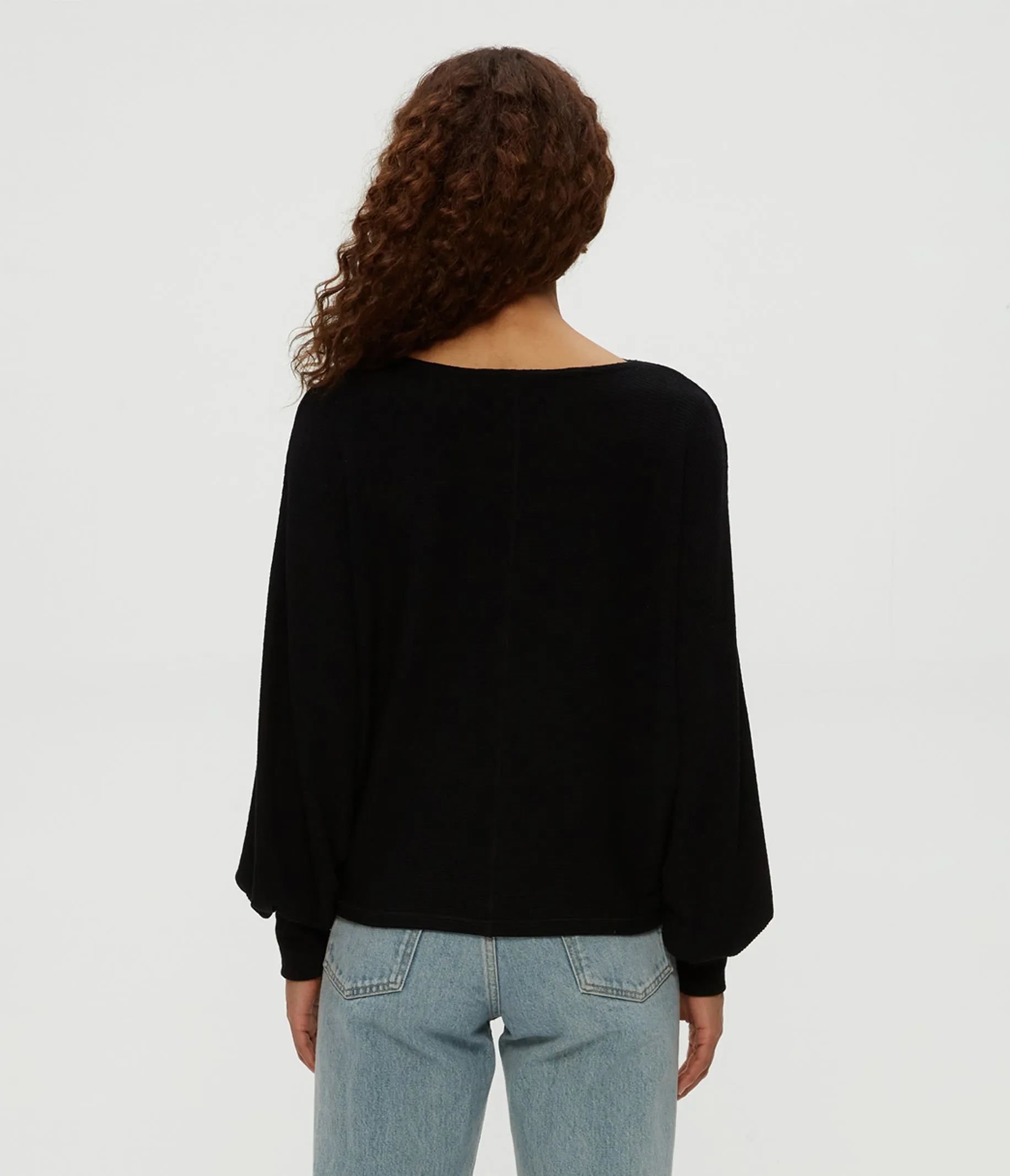 Roxy Balloon Sleeve Ribbed Top