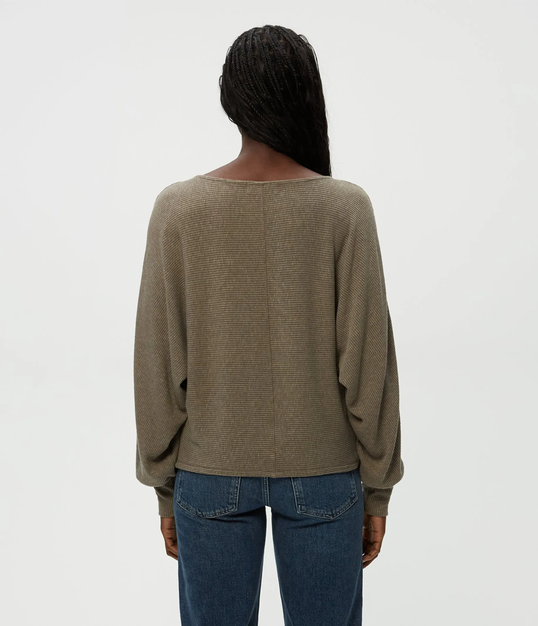 Roxy Balloon Sleeve Ribbed Top