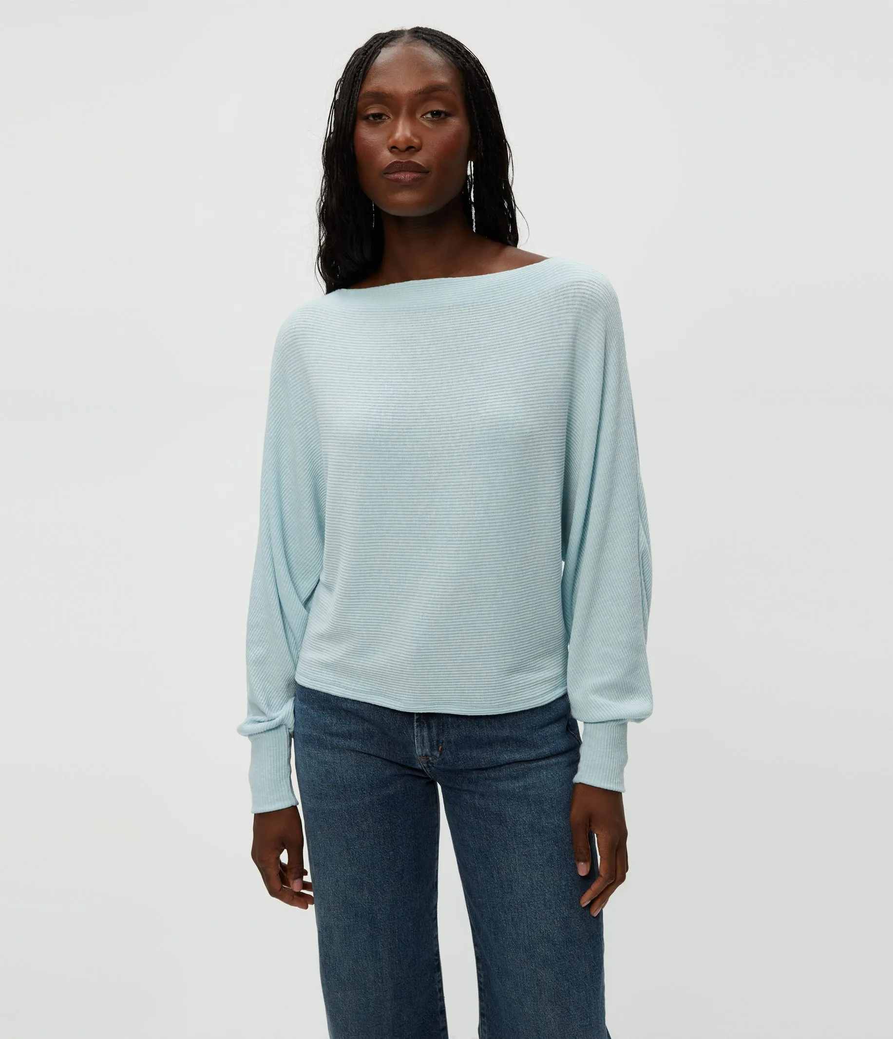 Roxy Balloon Sleeve Ribbed Top