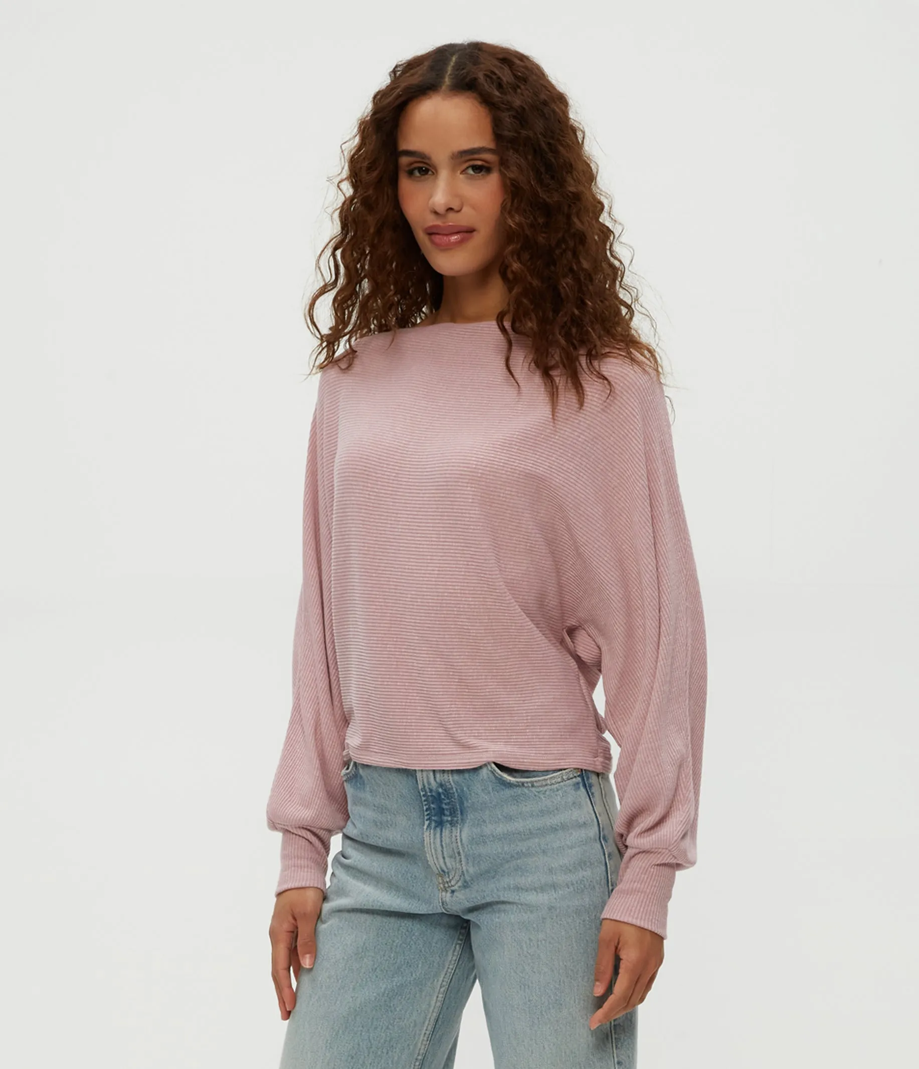 Roxy Balloon Sleeve Ribbed Top