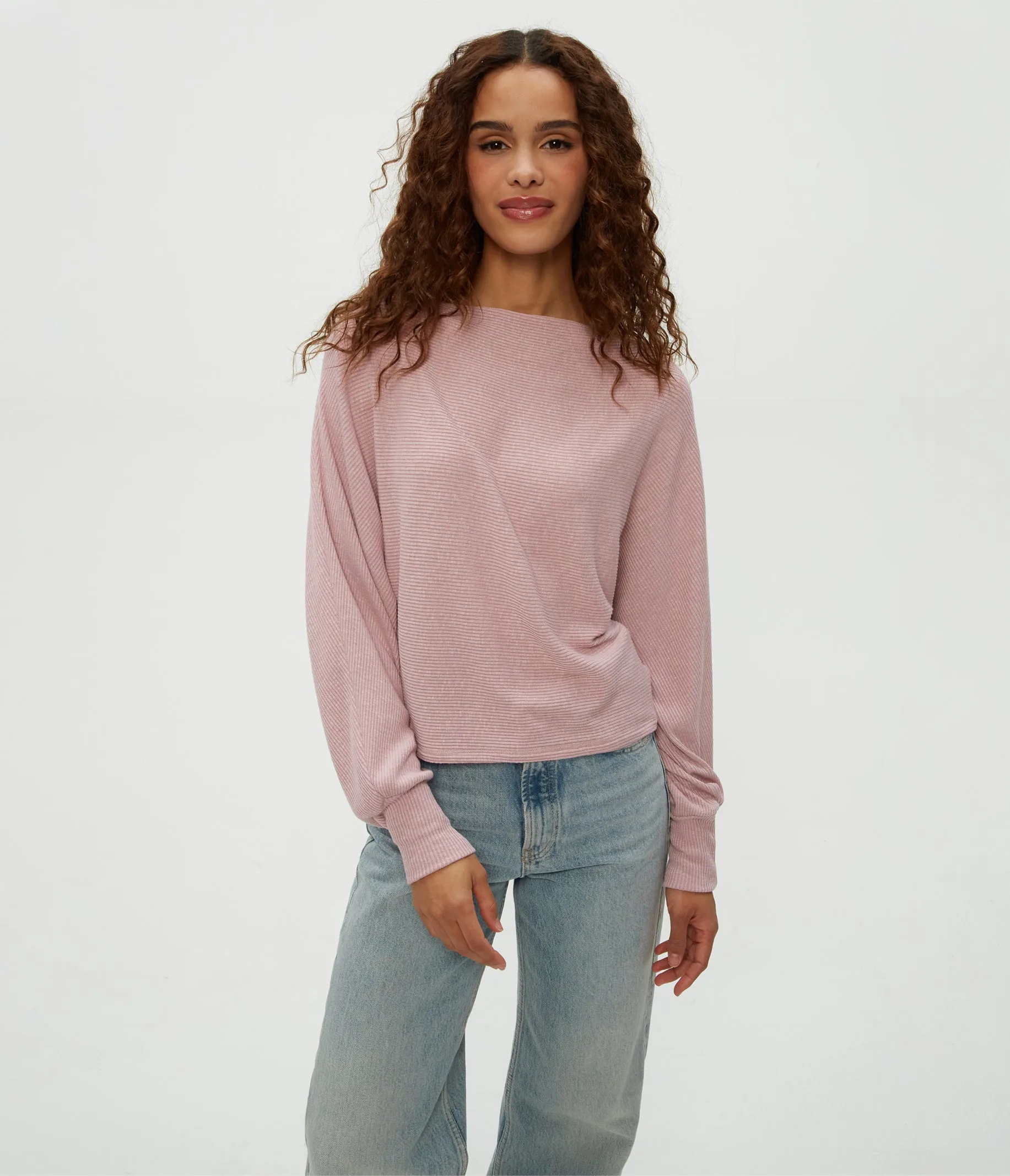 Roxy Balloon Sleeve Ribbed Top