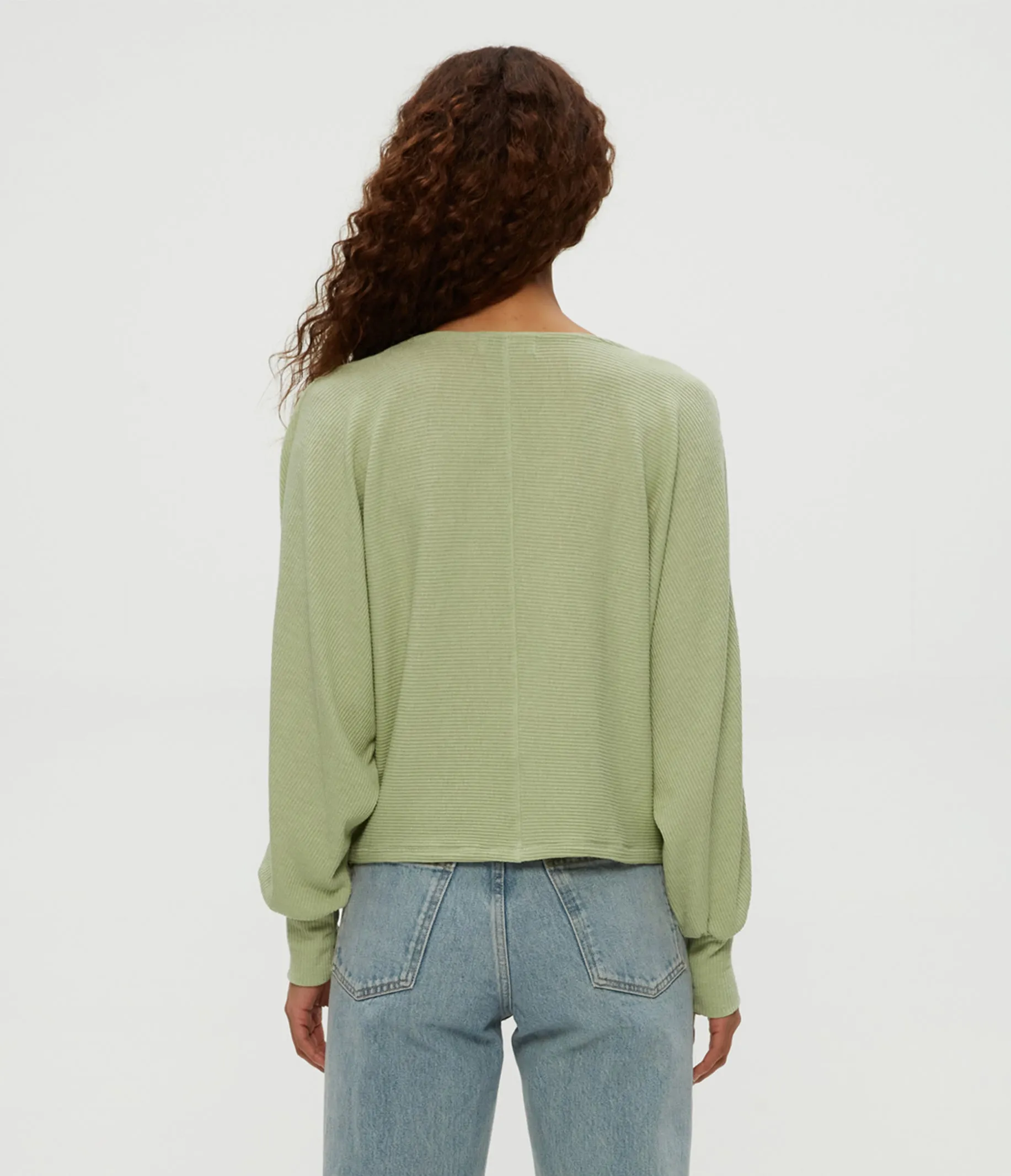 Roxy Balloon Sleeve Ribbed Top