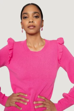 Ruffle Sleeve Cashmere Sweater