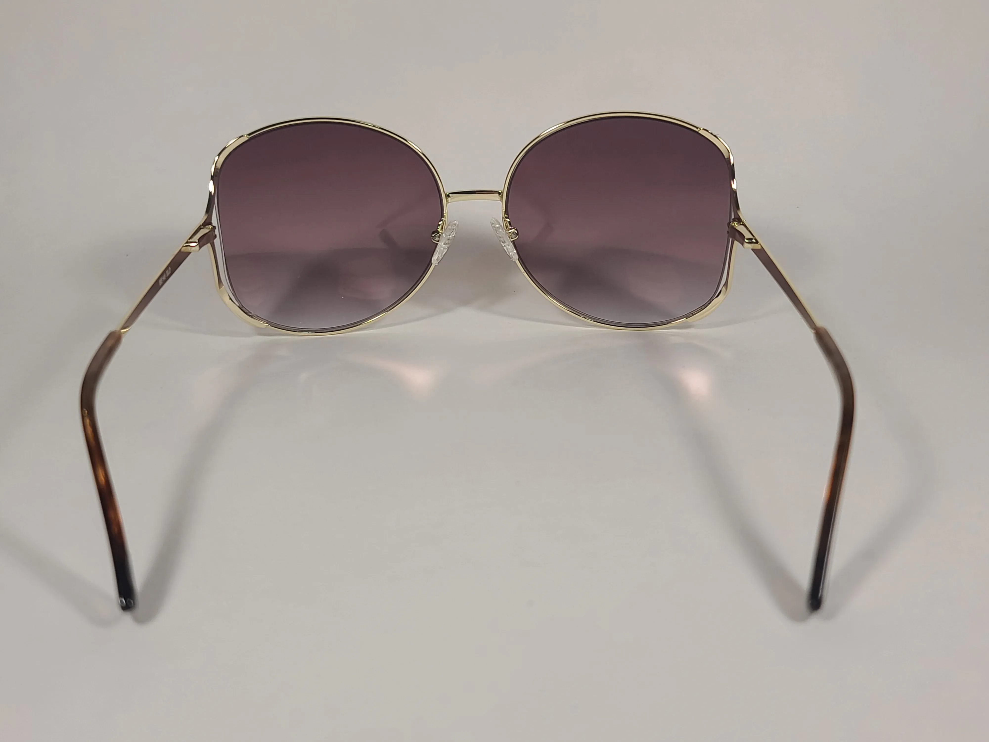 Sam Edelman Oversize Vented Sunglasses Gold Tone Frame Gold Mirror Lens SE145 GLD