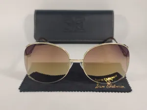 Sam Edelman Oversize Vented Sunglasses Gold Tone Frame Gold Mirror Lens SE145 GLD