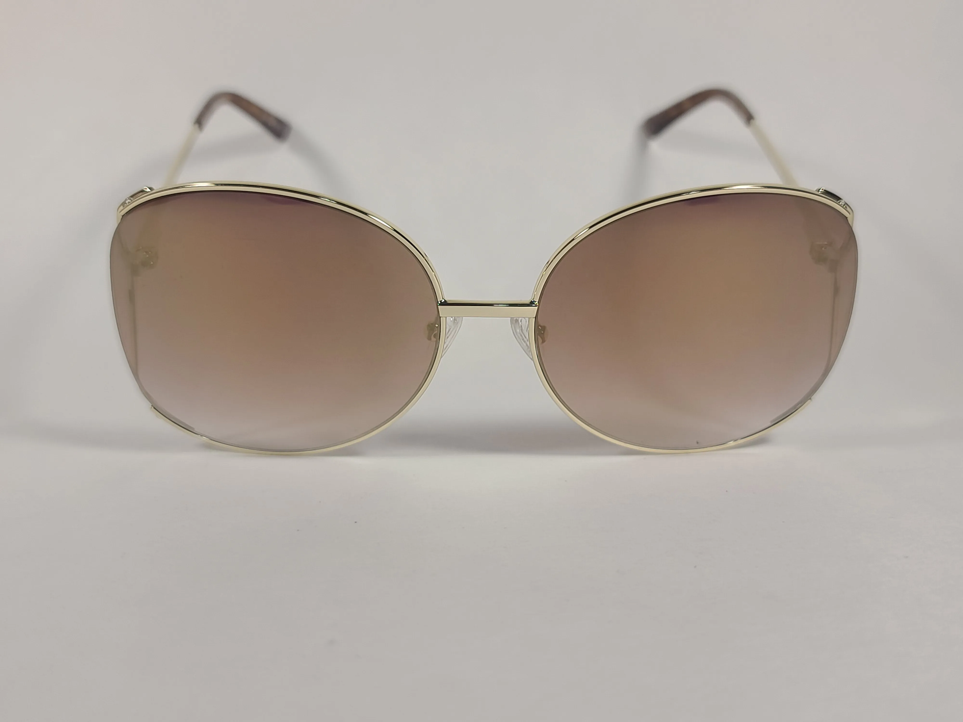 Sam Edelman Oversize Vented Sunglasses Gold Tone Frame Gold Mirror Lens SE145 GLD