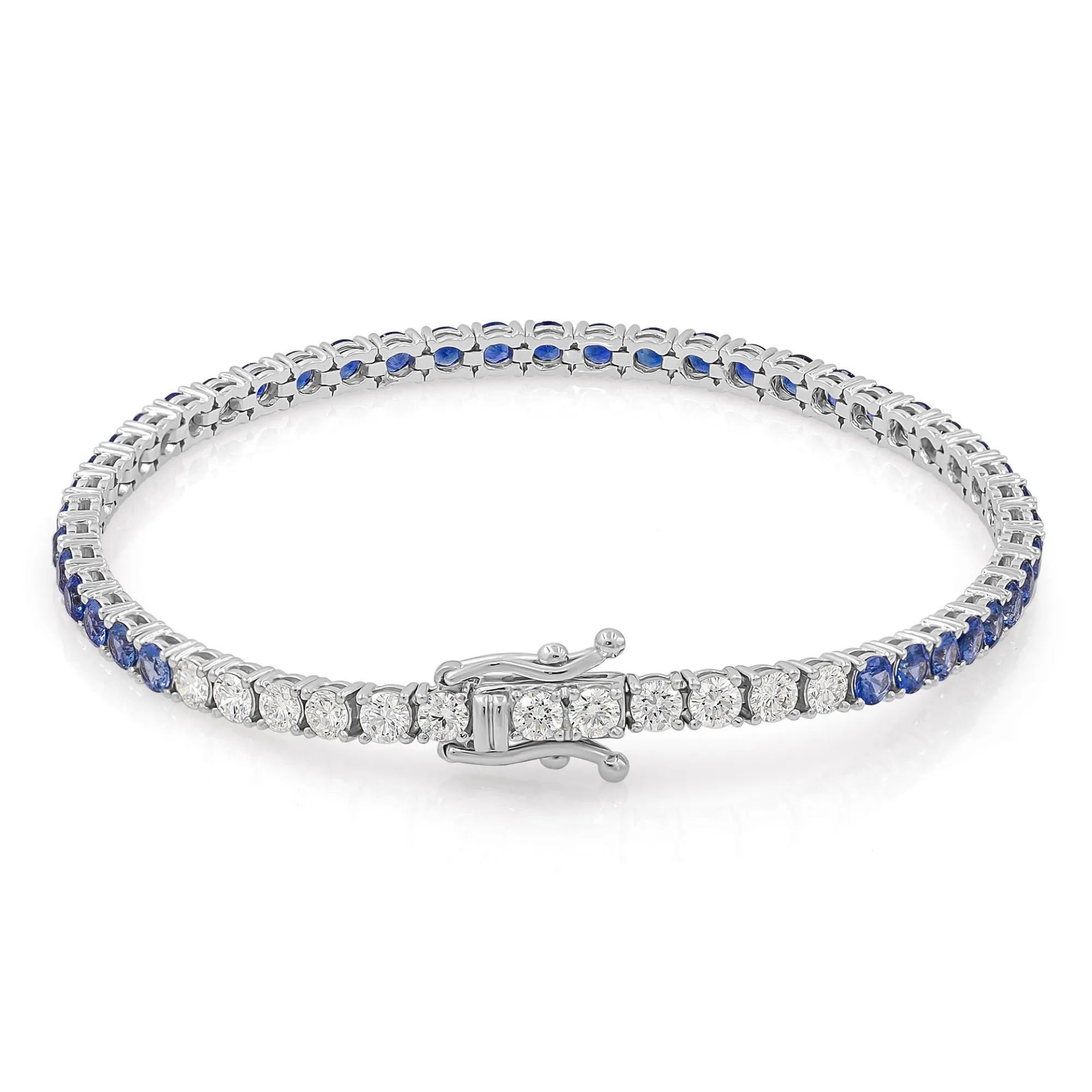 Sapphire Tennis Bracelet with Diamonds