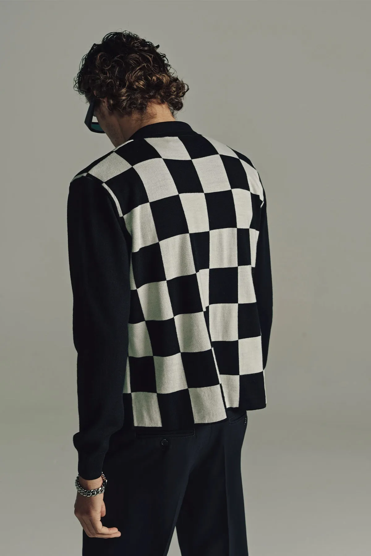 SECOND/LAYER | CHECKERED BUTTON UP KNIT
