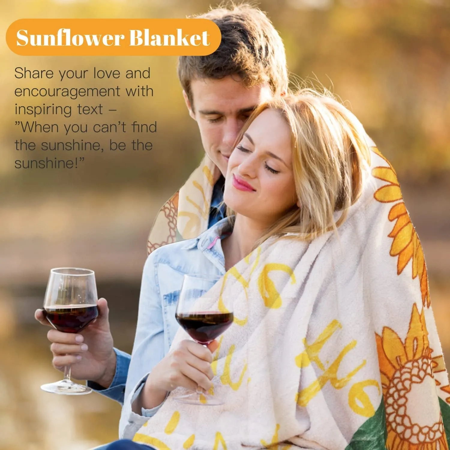 Sending Sunshine Care Package: 10-Piece Sunflower Gift Set for Women with Inspirational Blanket, Candle, and More