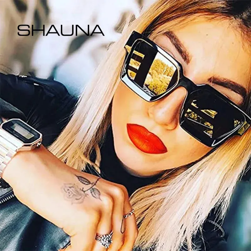 SHAUNA Popular Square Sunglasses for Men and Women