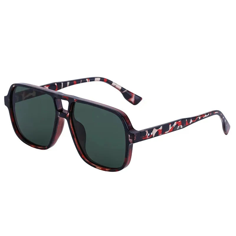 SHAUNA Retro Square Gradient Sunglasses