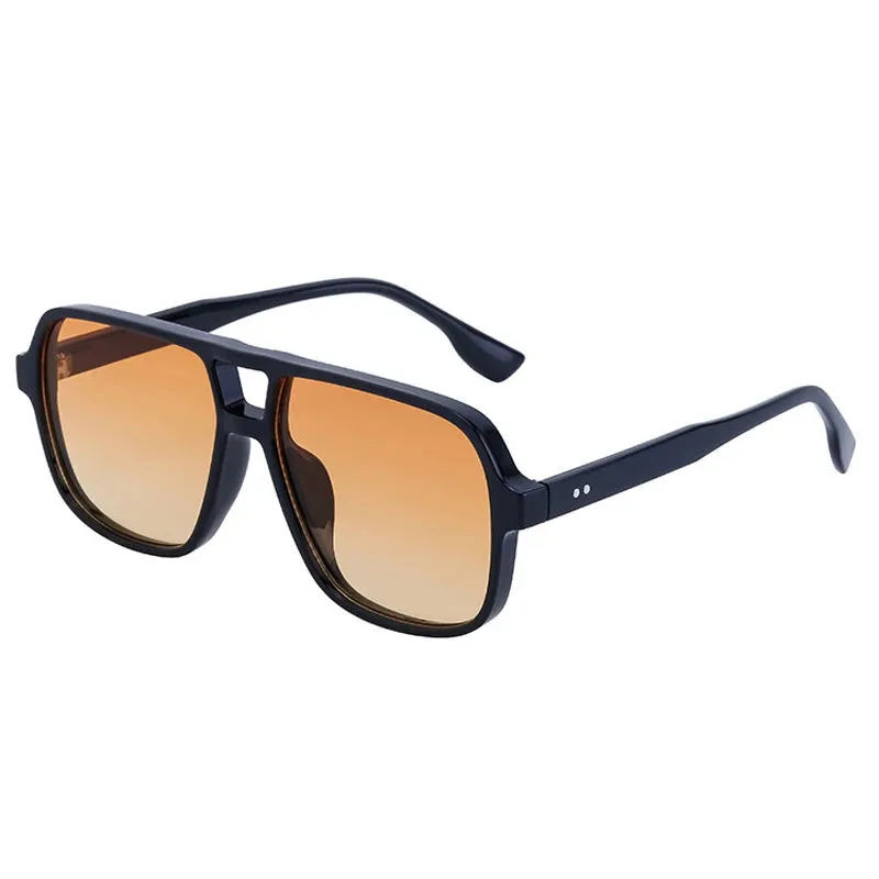 SHAUNA Retro Square Gradient Sunglasses