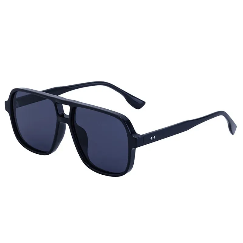 SHAUNA Retro Square Gradient Sunglasses