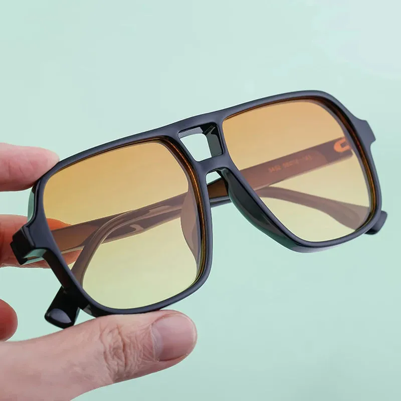 SHAUNA Retro Square Gradient Sunglasses