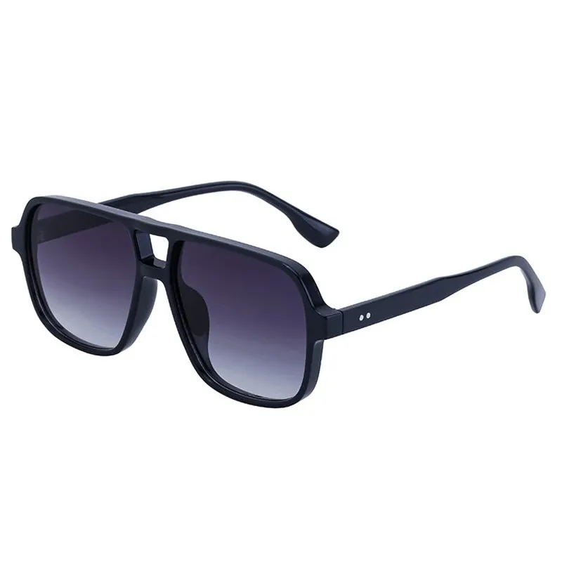 SHAUNA Retro Square Gradient Sunglasses