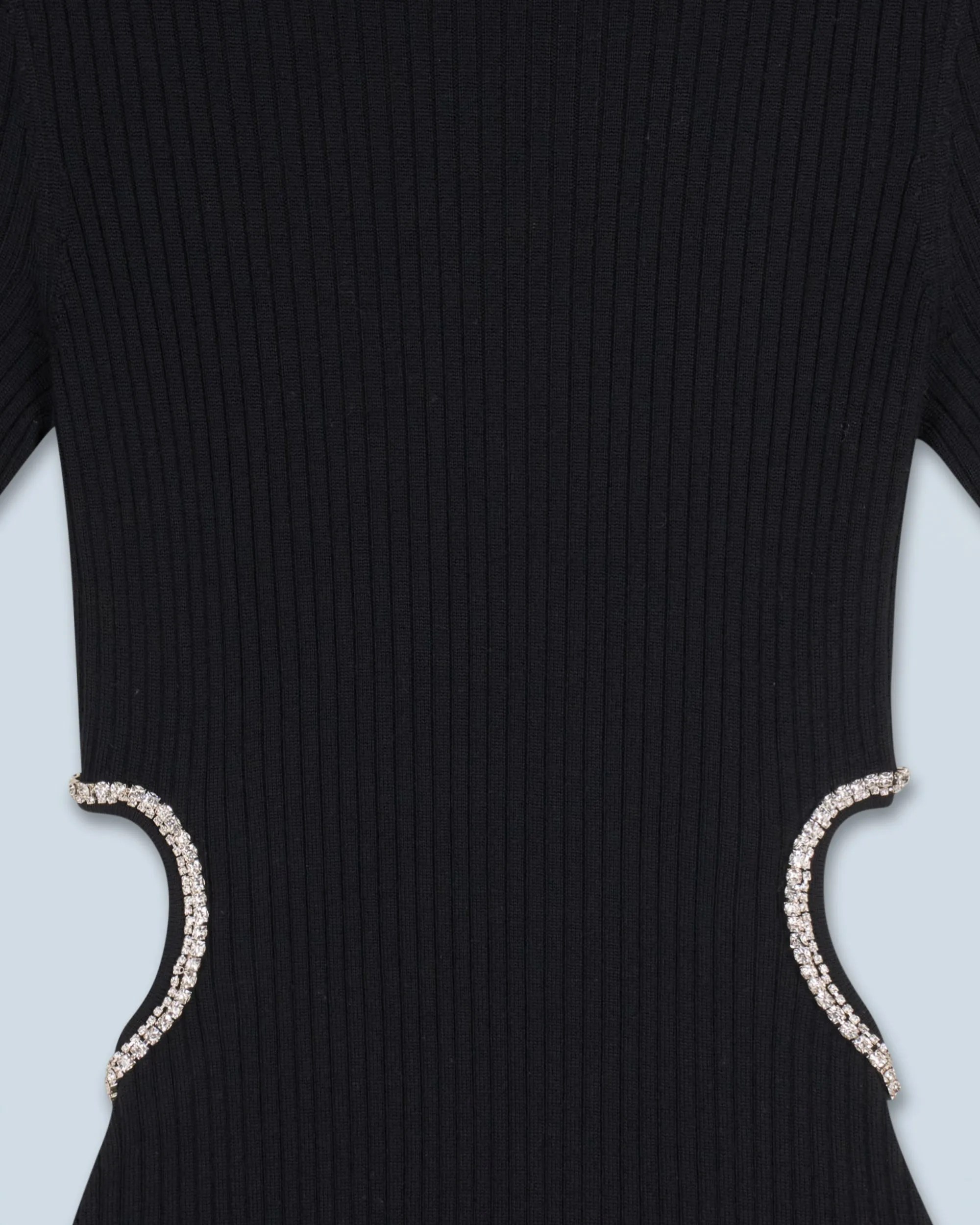 Short Sleeve Short Dress Jewelery Heart (H24 / Woman / Black / 100% Merino Wool RWS)