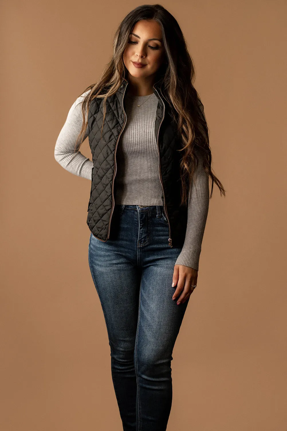 Show Me The Way Ribbed Sweater Top (Heather Grey)