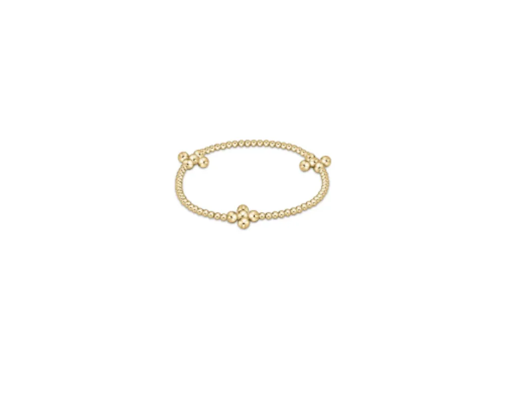 Signature Cross Gold Pattern 2.5 Bead Bracelet with Classic Signature Beaded Cross in 4MM Beads