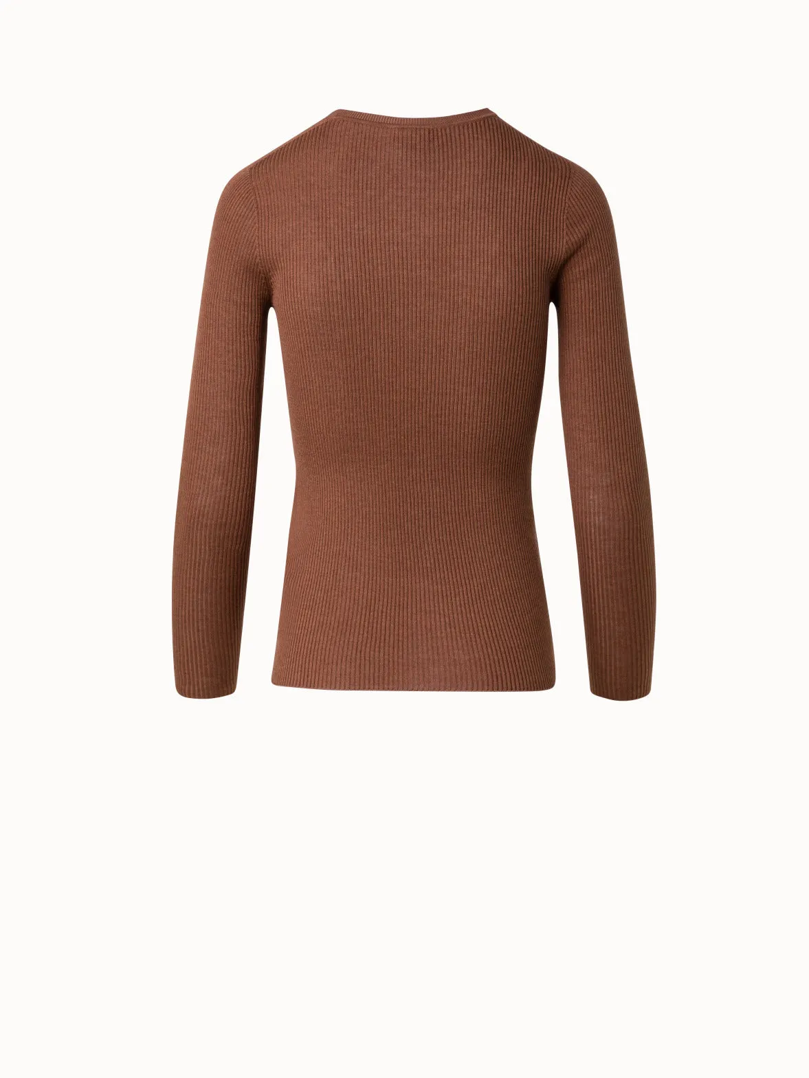 Silk Cotton Rib Knit Sweater