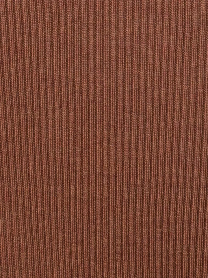 Silk Cotton Rib Knit Sweater