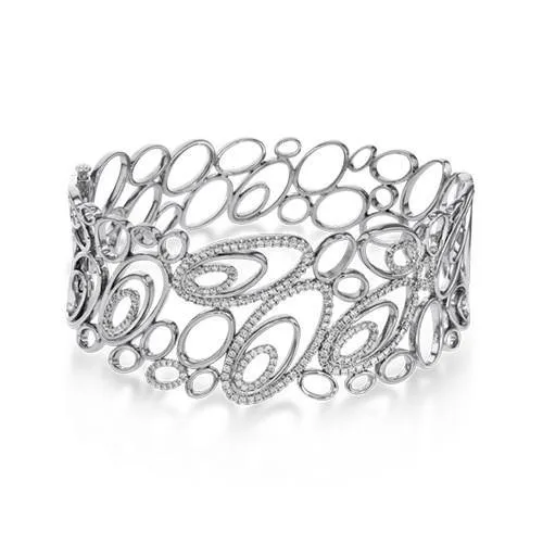 Simon G. 18k White Gold Diamond Bangle Bracelet