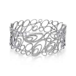 Simon G. 18k White Gold Diamond Bangle Bracelet