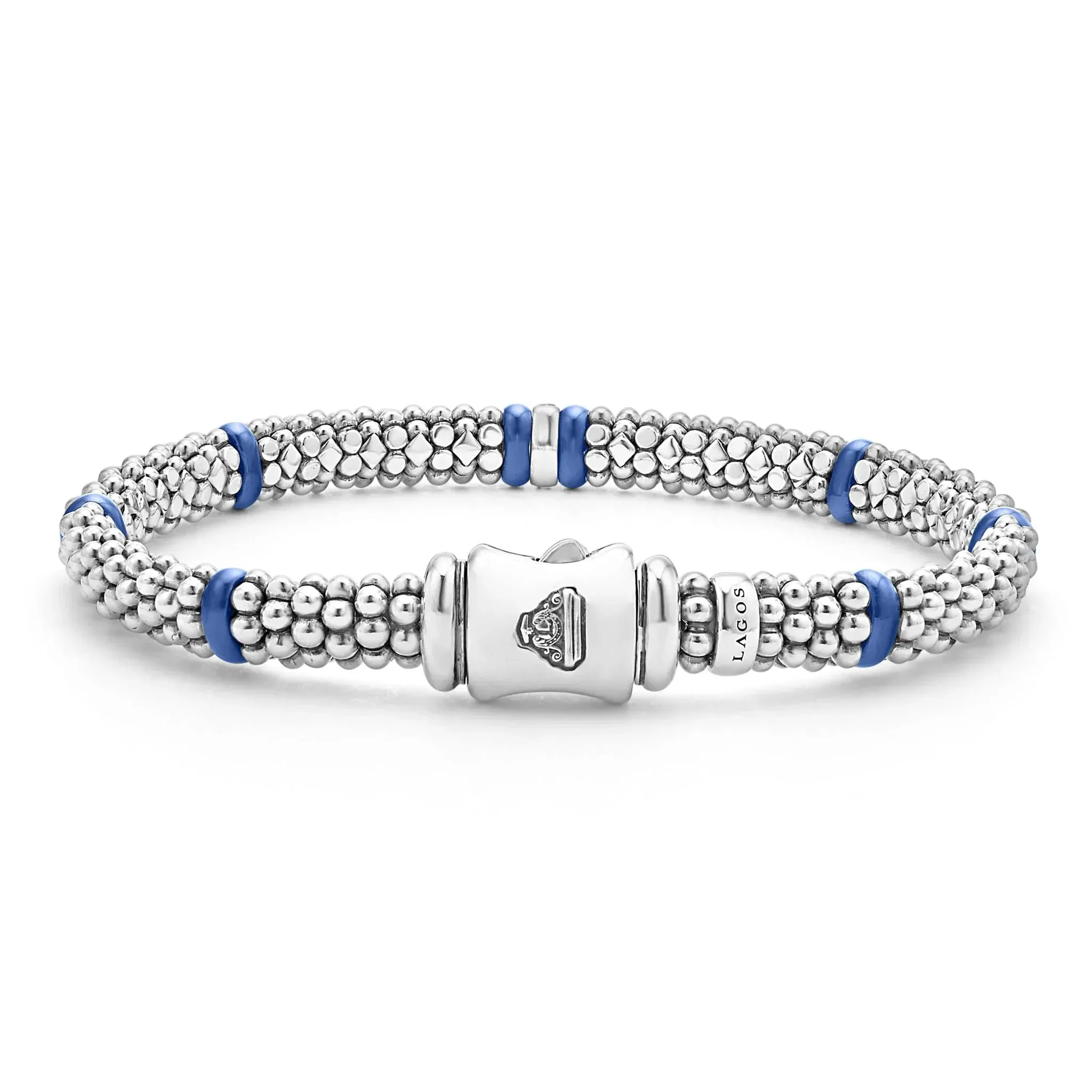 Single Station Diamond Caviar Bracelet | 6mm
