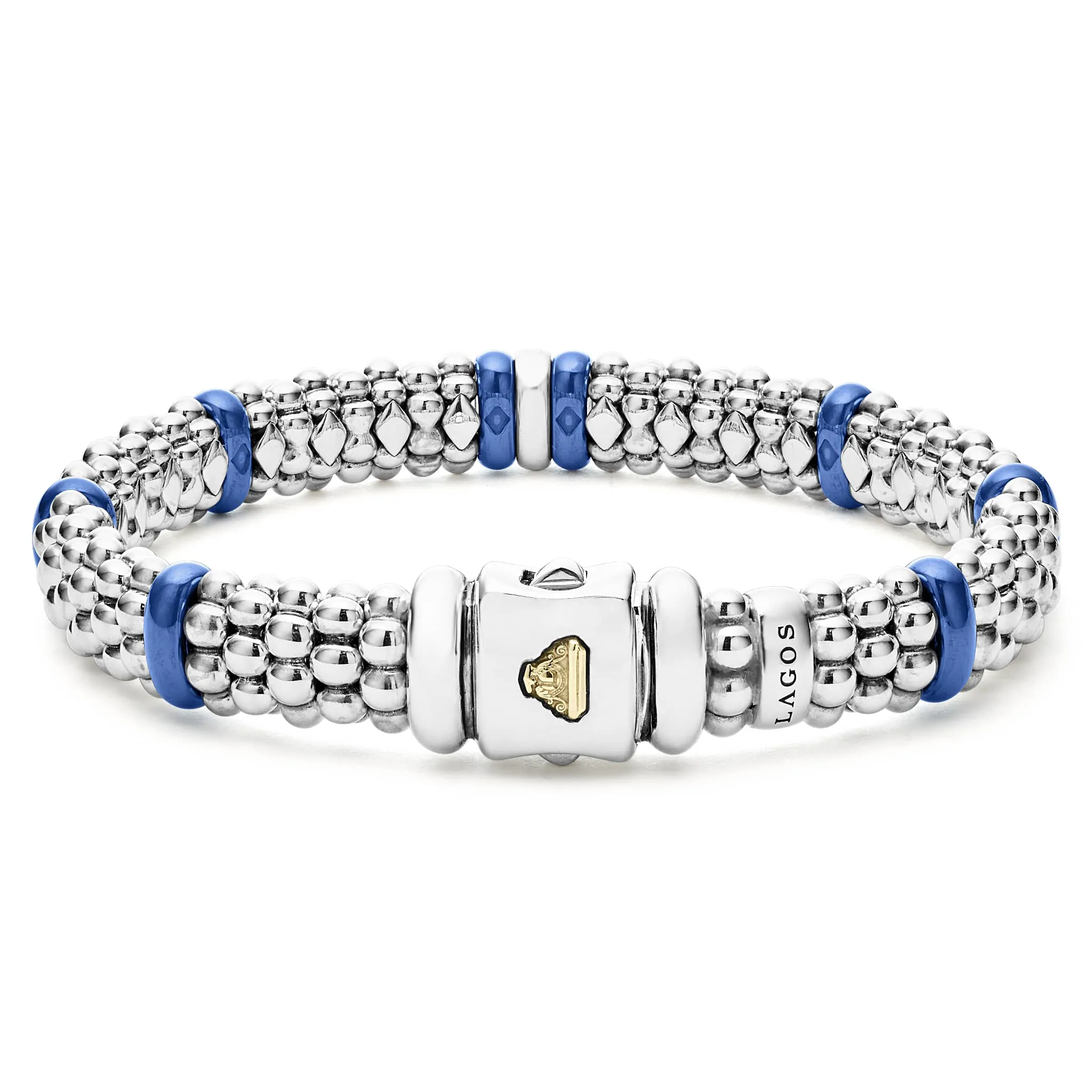 Single Station Diamond Caviar Bracelet | 9mm