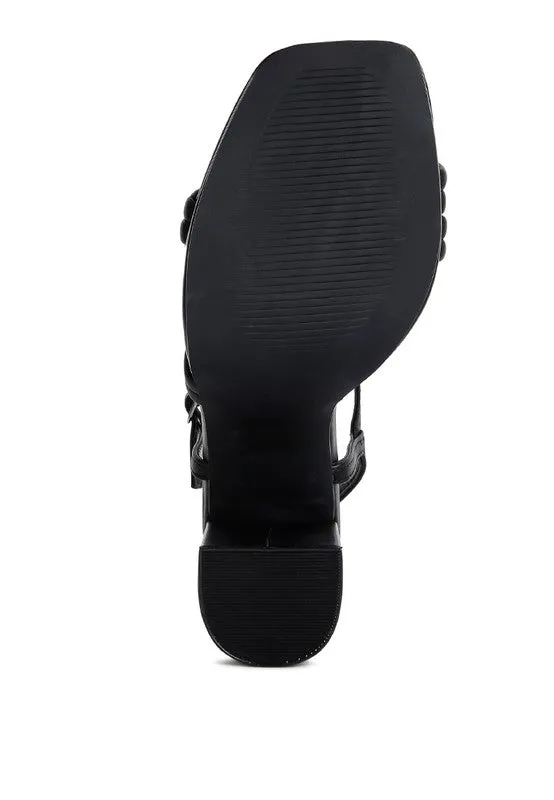 Size 9 Black High Heel Platform Strappy Sandals