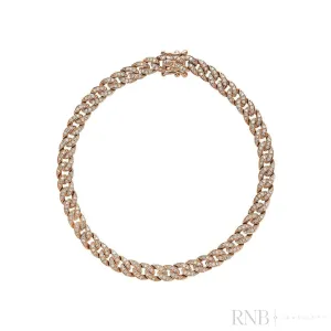 Small Diamond Cuban Link Bracelet