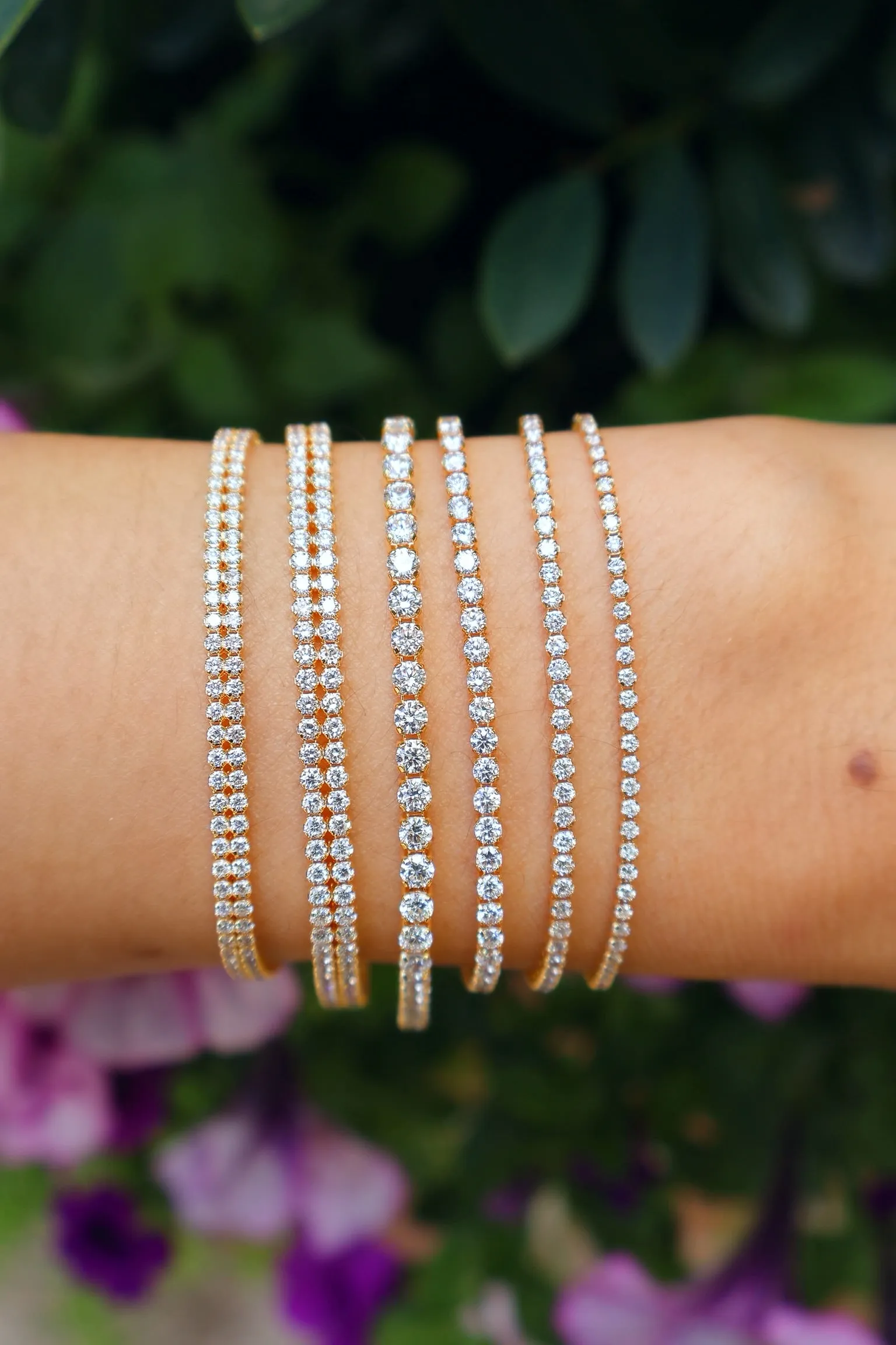 Small Double White Gold & Diamond Invisible Tennis Bracelet