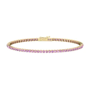 Small Invisible Pink Sapphire Bracelet