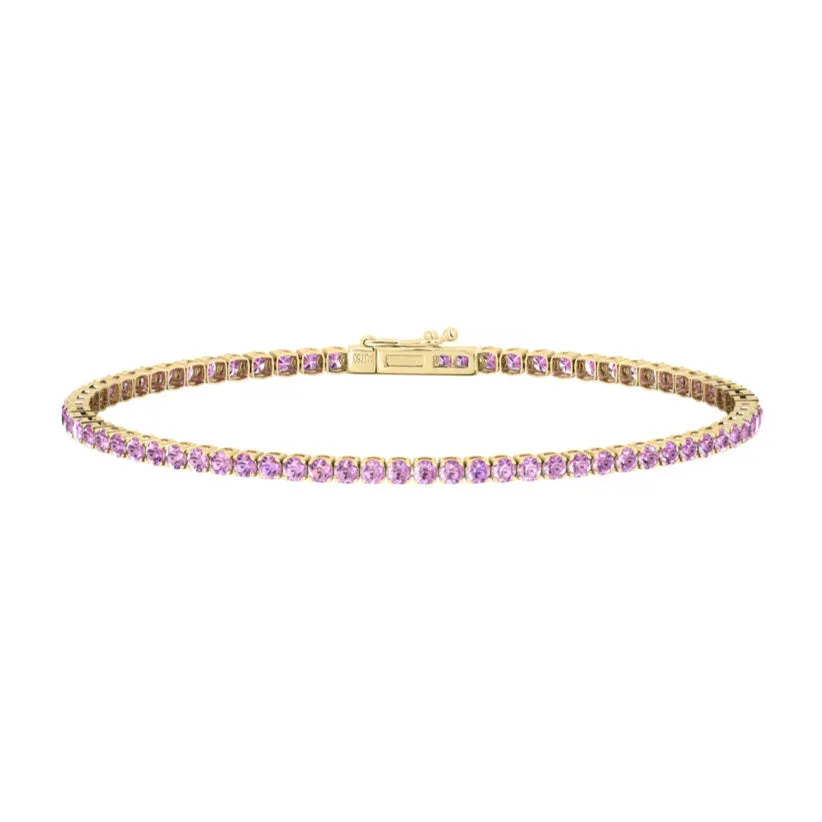 Small Invisible Pink Sapphire Bracelet