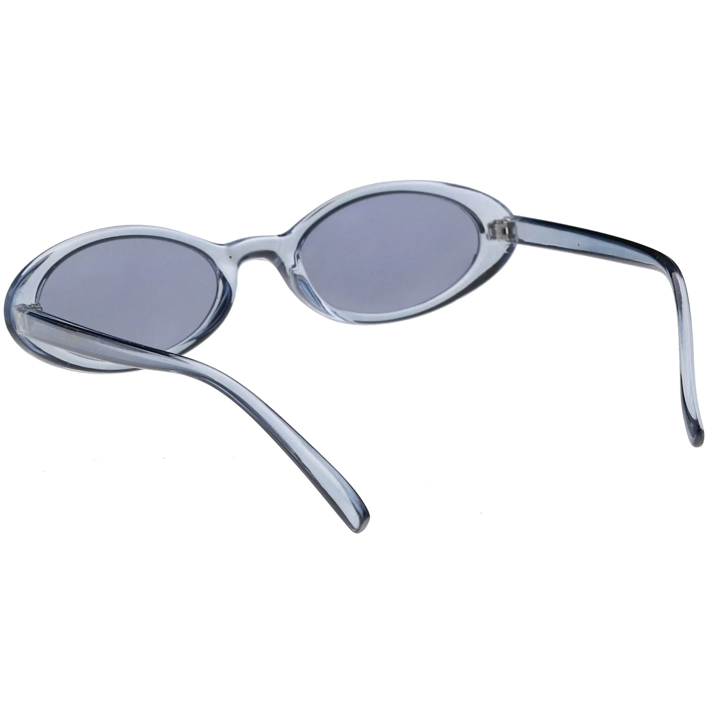 Small Retro 1990's Transparent Mirrored Lens Sunglasses C698
