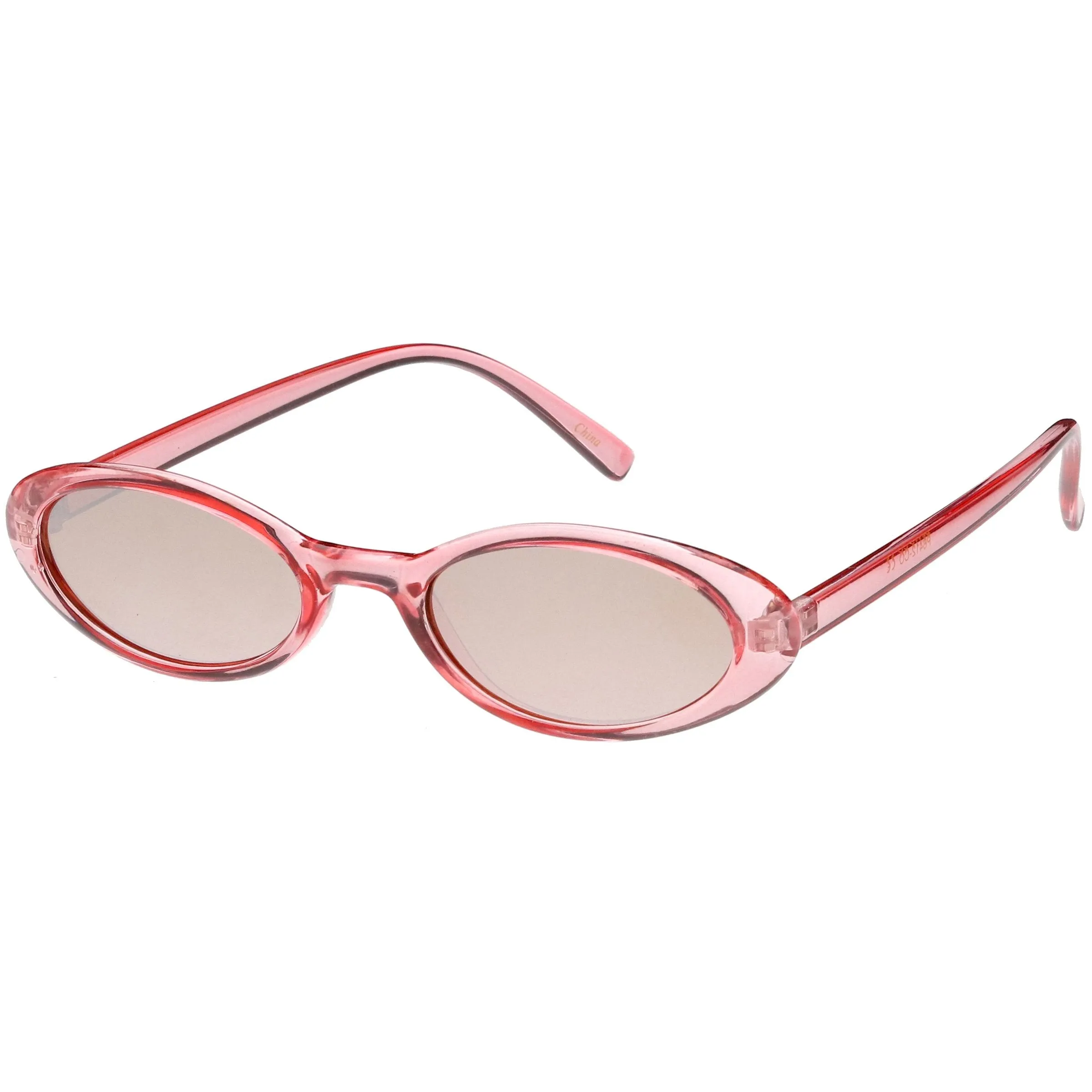 Small Retro 1990's Transparent Mirrored Lens Sunglasses C698