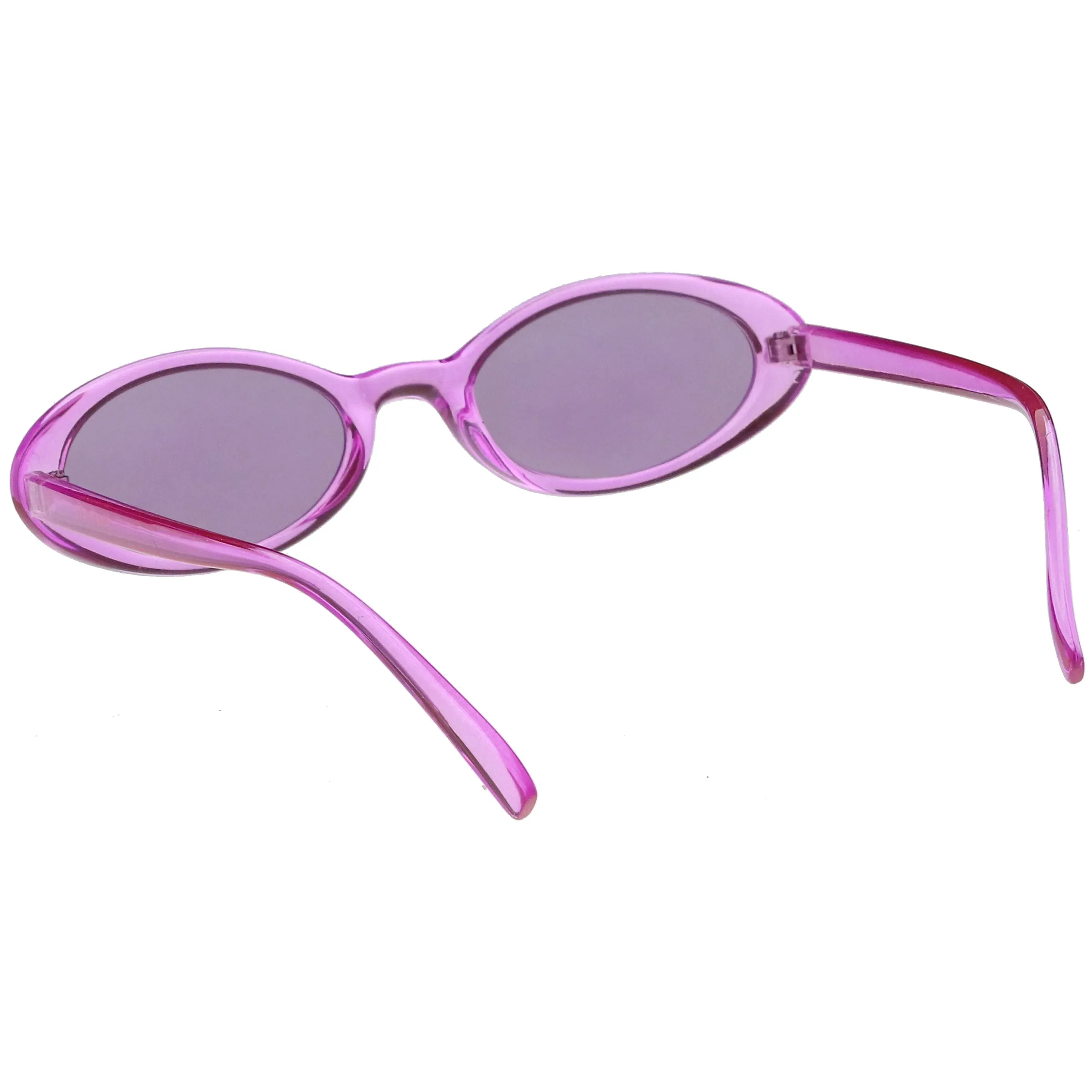 Small Retro 1990's Transparent Mirrored Lens Sunglasses C698