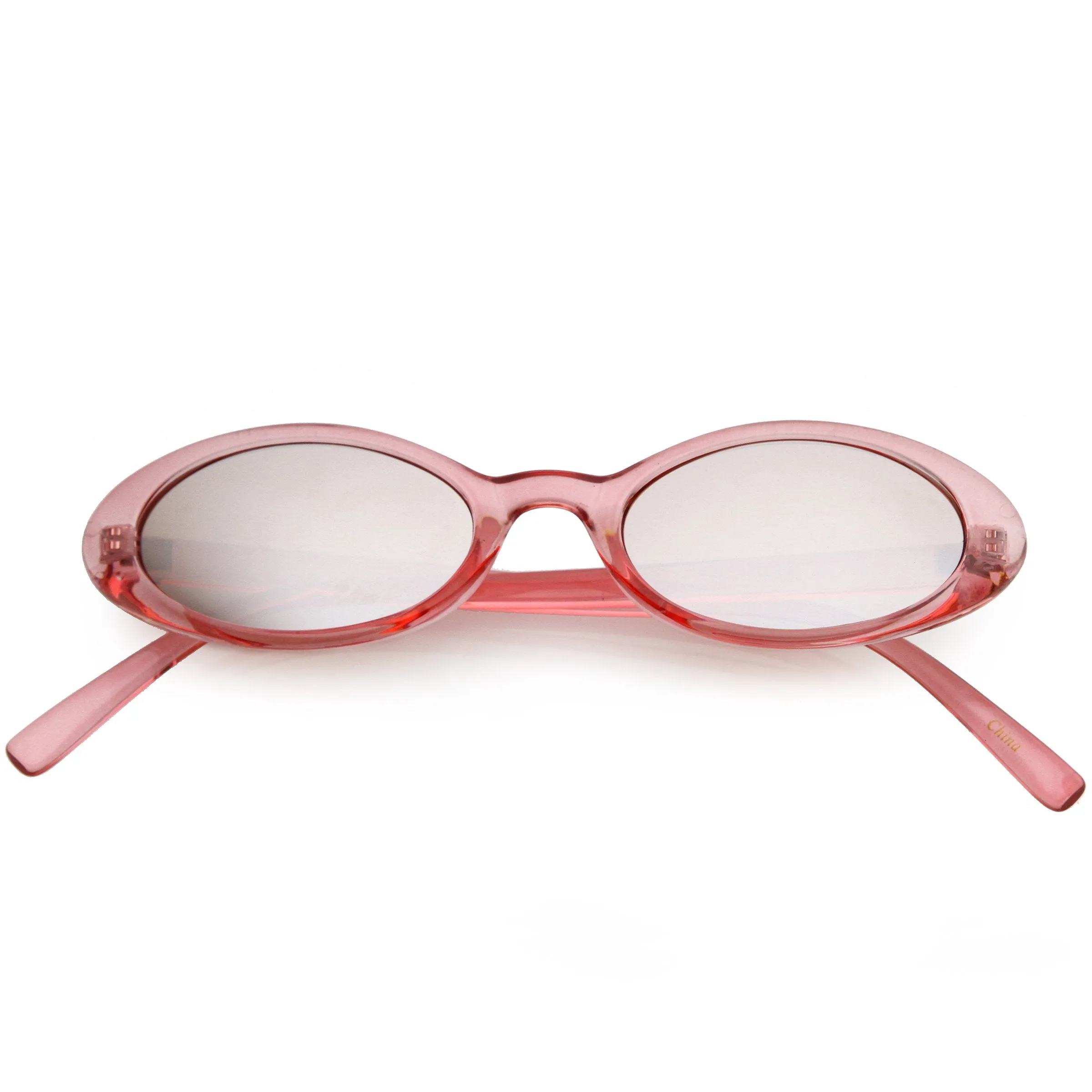 Small Retro 1990's Transparent Mirrored Lens Sunglasses C698