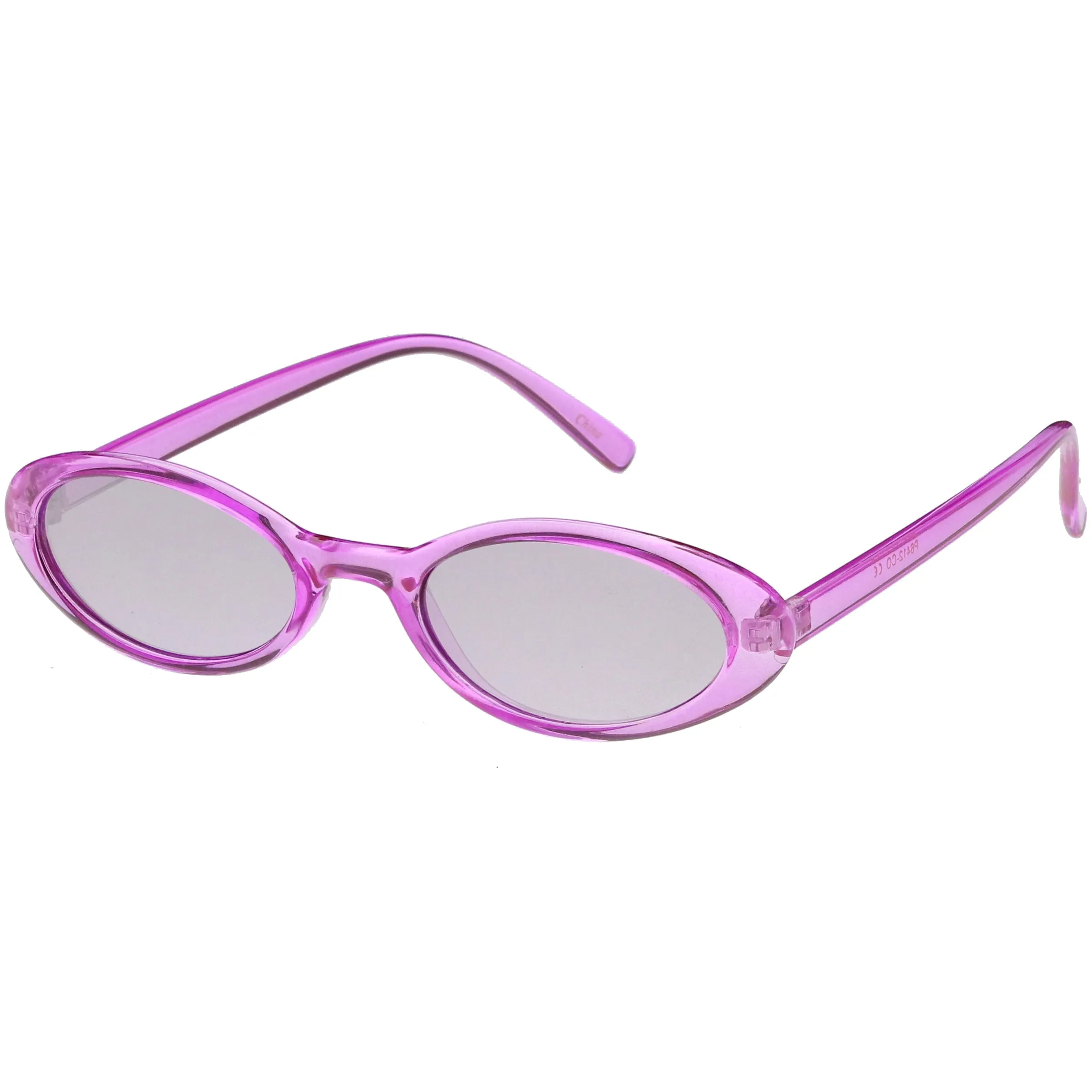 Small Retro 1990's Transparent Mirrored Lens Sunglasses C698
