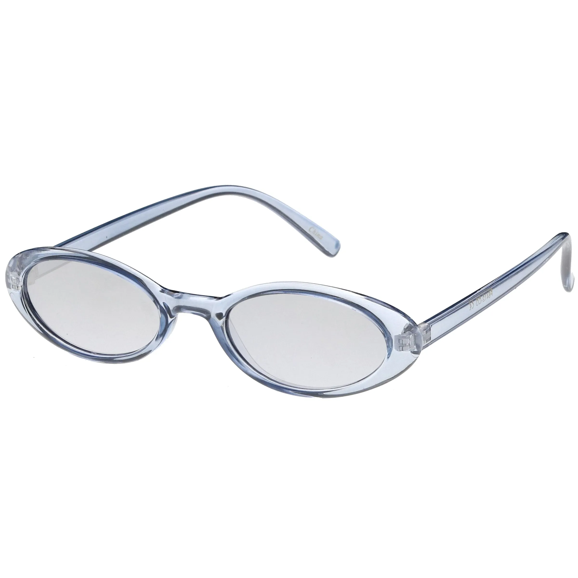 Small Retro 1990's Transparent Mirrored Lens Sunglasses C698