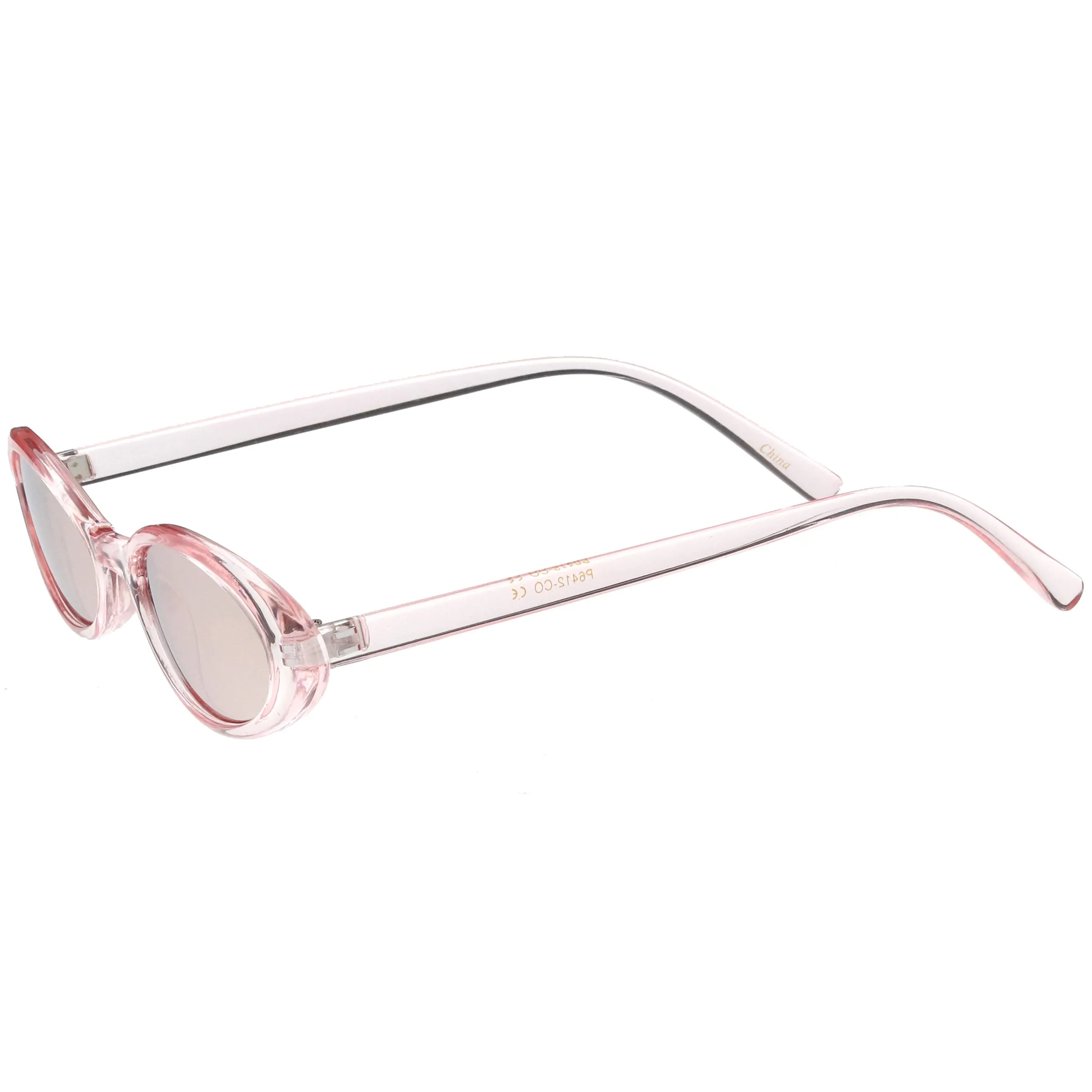 Small Retro 1990's Transparent Mirrored Lens Sunglasses C698